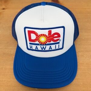 Dole Hawaii Pineapple Plantation Blue White Snapback Trucker Cap Hat